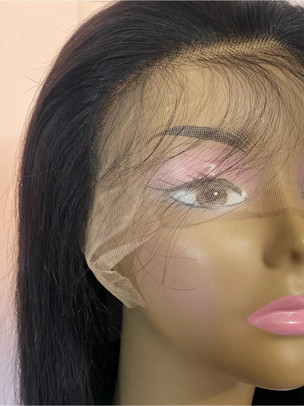 Natural Black 13x6 HD Lace Front Wig Glueless Human Hair 12 Inch  180 Density